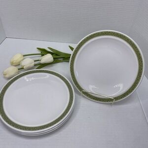 CENTURA by CORNING * LOT OF 4 SALAD PLATES 8"‎ DIA. * LYNWOOD GREEN